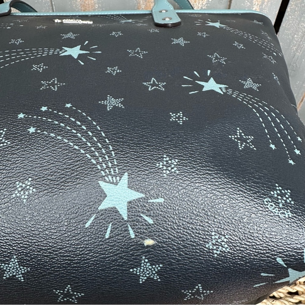 Coach Black Tote with Light Blue Star Print - Picture 16 of 16